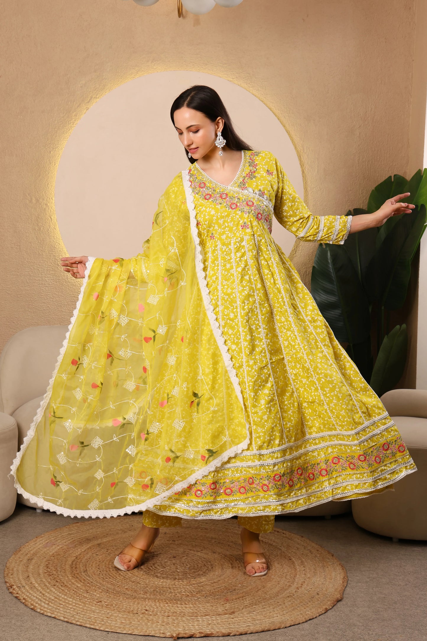Sunshine Bloom Printed Chanderi Collection – Yellow