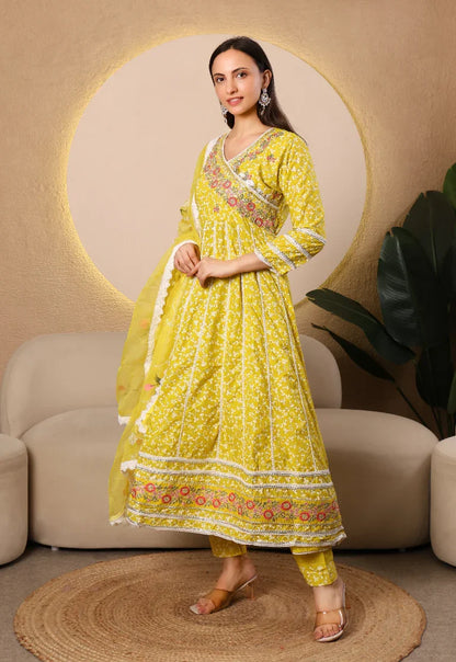 Sunshine Bloom Printed Chanderi Collection – Yellow