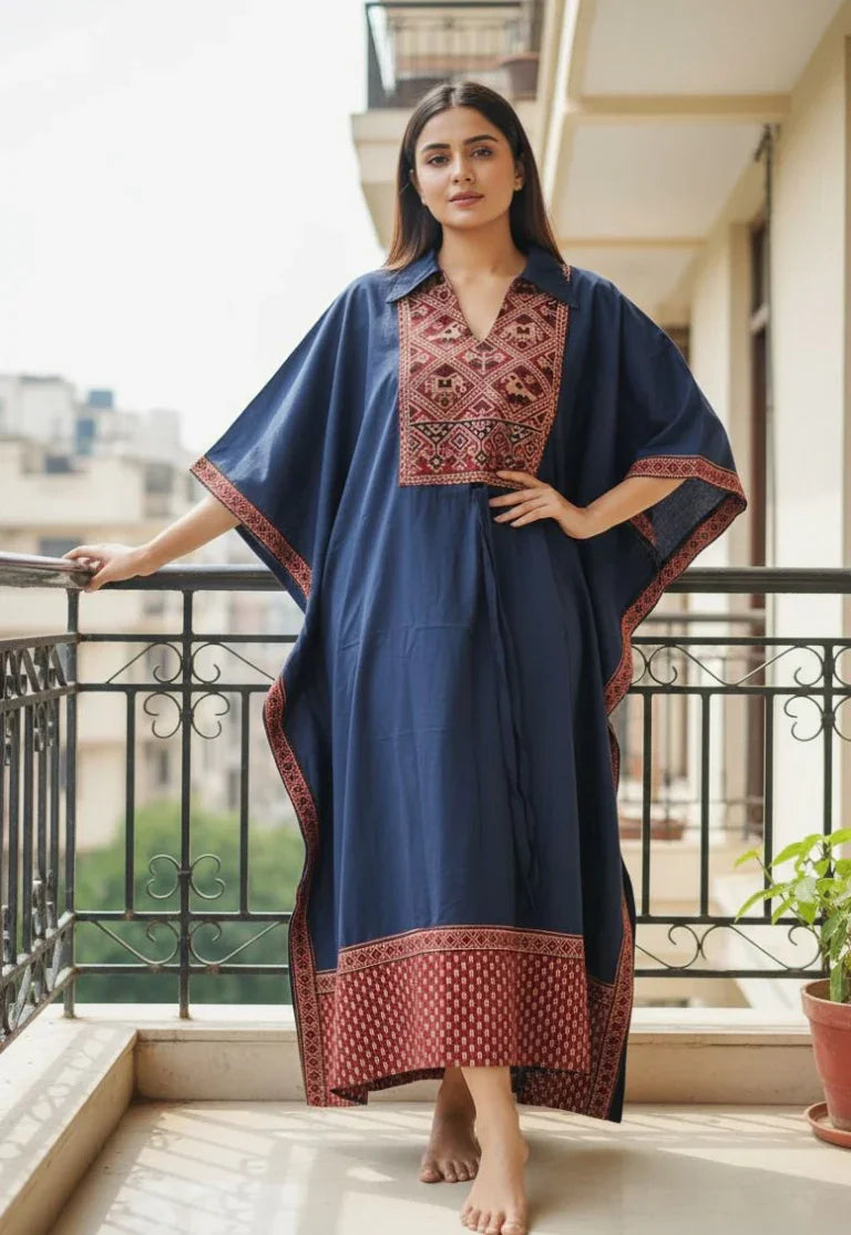Printed Cotton Kaftan Dress