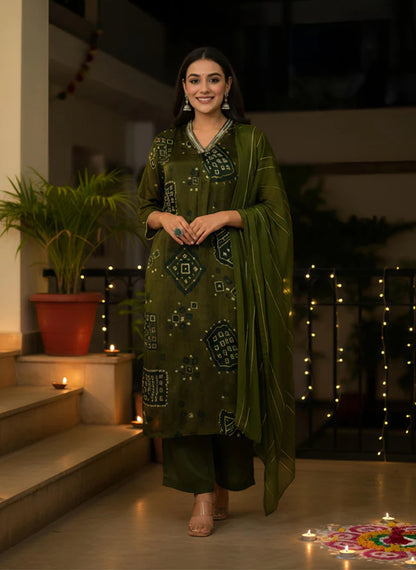 Emerald Green Chinon Embellished